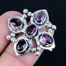 Elegant Amethyst Gemstone Handmade 925 Sterling Silver Jewelry Ring Size 6