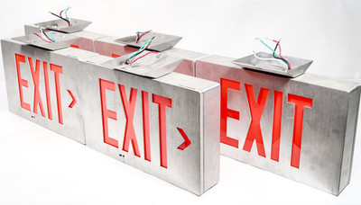 (Lot of 5) Lightolier Emergency Lighting Equipment LD2NIRNSD2 Exit Ceiling Mount