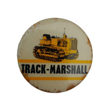 VTG 1960s TRACK MARSHALL CRAWLER TRACTOR ADVERTISING BADGE