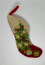 Mini Needlepoint Stocking Christmas Tree
