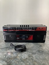 Vtg Boombox Sharp QT-242 BK Portable Cassette Deck FM/AM Radio Tested/ Working