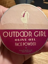 Rare Vintage 1930's Outdoor Girl Olive Oil Face Powder Box Non-Spill Container