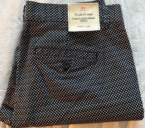 Khakis by GAP The Slim City Khaki pants, Navy print, Size 8 Reg