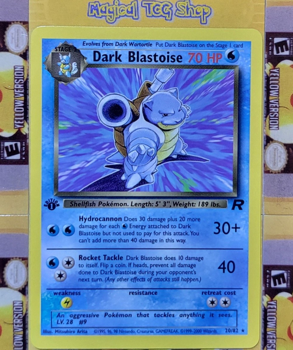 ポケモン カメックス英語 Dark Blastoise 20/82 Dark Blastoise 20/82 Team Rocket Non-Holo Rare Pokemon Card - EX