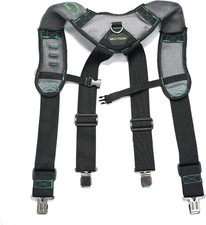 Gel Padded Tool Belt Suspenders - Heavy Duty Clip End Work Suspenders