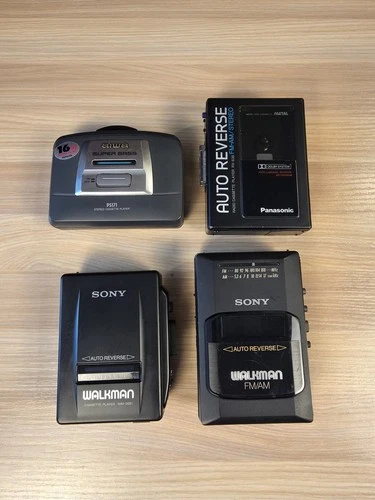 Walkman Vintage Lot of 4 Parts or Repair 2x Sony Panasonic Aiwa