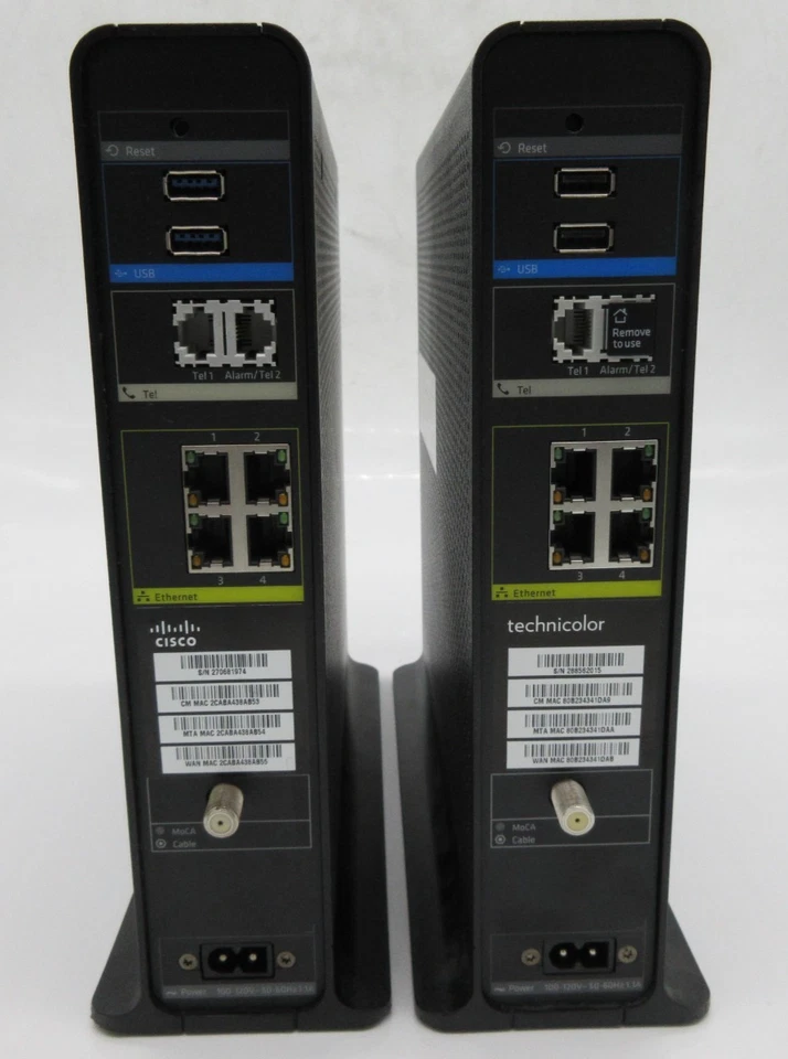 Lote de 2 Technicolor DPC3941B Comcast Business Doble Banda WiFi Cable Módem Router Foto 2 de 3