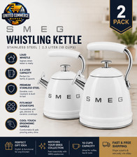 SMEG Stainless Steel Stovetop Whistling Kettle 2.3L /2.4QT Capacity -Ivory White