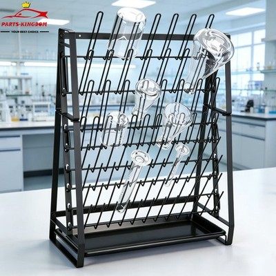 Lab Drying Rack Draining Rack for Glassware and Bottles Clean Dry Black Steel US