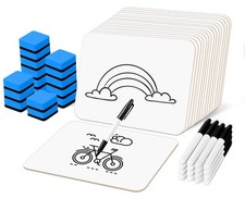 Dry Erase LapBoards, 16 Pack Double Sided 12.5 x 9 Inch Whiteboards with 16 E...