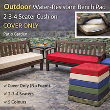 Outdoor Water-Resistant Bench Pad 2-3-4 Seater Cushion COVER ONLY Patio Garden
