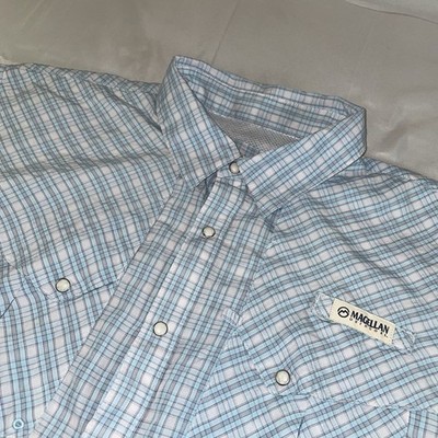 Magellan Fish Gear Classic Fit Moisture -Wicking Mens Shirt Size Large EE-2817