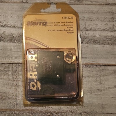 Sierra CB41230 Manual Reset Circuit Breaker 20A 12V DC Automotive Black Plastic