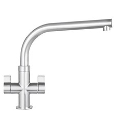 Franke Kitchen Sink Tap Mono Mixer Brushed Steel Double Lever Swivel Spout