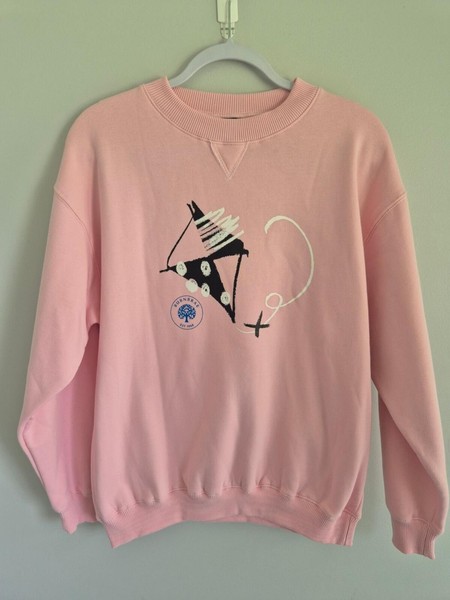 Ramo Pink Graphic Sweatshirt Size S Crewneck Pullover