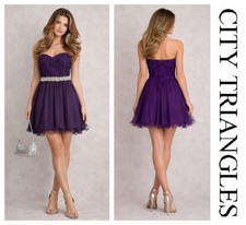 City Triangles Vtg Y2K Fairy Whimsical Strapless Glam Prom Mini Dress Juniors 11
