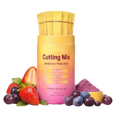 Cutting Drink Mix Gut Health Slimming Supplements 30 Servings  FOS, Yerba Mate