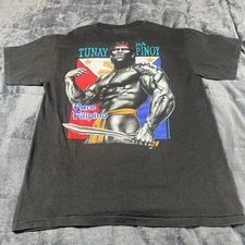 VTG Filipino Strength Power Blood Black Size M 1995 Dugong Shirt Spear USA Made