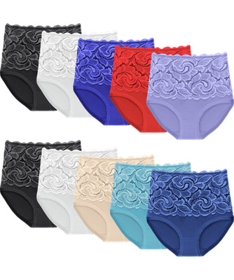 10er Pack Damen Slips  Schlüpfer Maxislip Unterhosen Baumwolle Slip + Geschenk