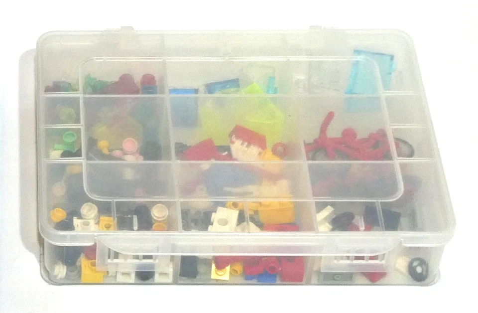 Lego Konvolut transparente und Spezialsteine sowie Zubehör in Sortierbox - Bild 3 von 3