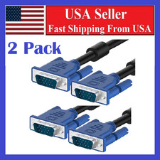 New VGA/SVGA D-Sub Cable, Male to Male Monitor Cable for PC Laptop, 6 Feet Black