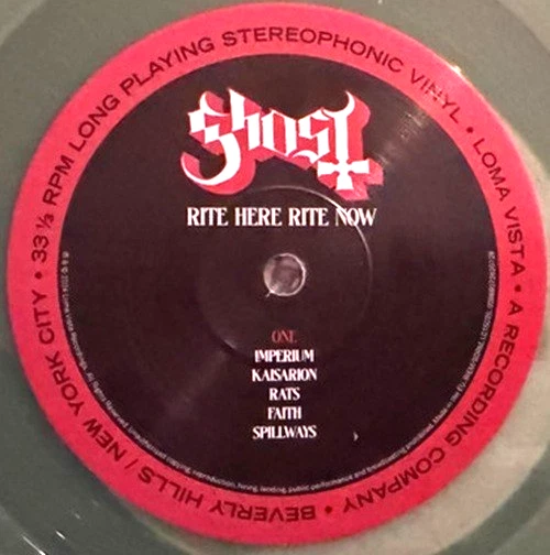GHOST - RITE HERE RIGHT NOW Soundtrack - 2 LP Coke Bottle Clear VINYL NEW ALBUM