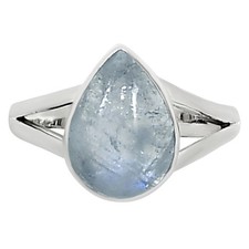 Natural Rainbow Moonstone - India 925 Sterling Silver Ring s.9 Jewelry R-1002