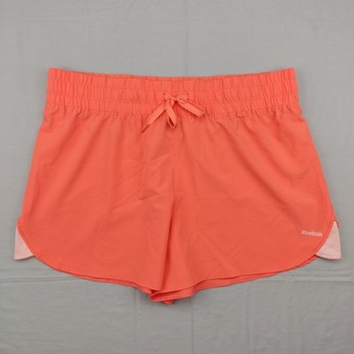 Reebok Shorts Womens XXL Orange 3RLWH516 Athletic Running Drawstring Mesh Trim