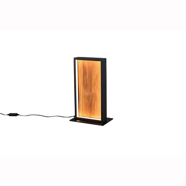 Tischlampe Beistellleuchte Nachttischleuchte Led 4 Stufen Touchdimmer Holz Eckig-image