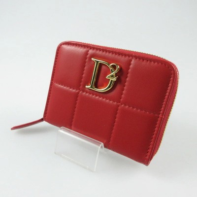 Preowned DSQUARED2 D2 Statement Soft Round Zip Wallet S83WA0024 Red