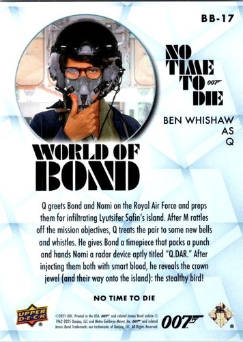 UD James Bond - No Time to Die - Inserts - Ensemble, World of Bond - U Pick - Picture 16 of 42