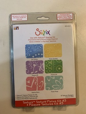 Sizzix Ellison Texturz Texture Plates #3 Embossing Tool with 6 Designs