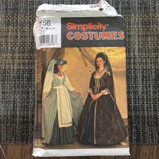 SIMPLICITY 7756 COSTUME MISSES 10-14 Medieval Renaissance Tudor PATTERN UNCUT