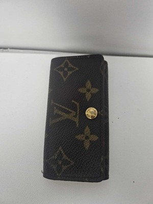 Authentic Louis Vuitton Brown Monogram Multicles 4 Ring Key Holder Case