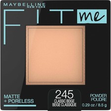 Maybelline Fit Me Matte + Poreless 0.29 Ounce (Pack of 1), 245 CLASSIC BEIGE
