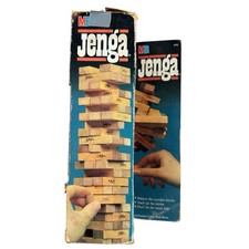 Original Milton Bradley Jenga Wood Block Game 1986 Made in USA 4793 BOX DAMAGED