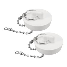 2 Pcs Tub Stoppers, Rubber Bathtub Stoppers Drain Plug 1-1/2", White