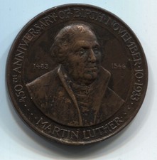 Martin Luther 450th Anniversary of Birth 1933 Chicago World's Fair Bronze 35mm