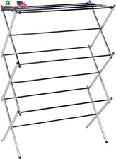 Amazon Basics Foldable Portable Metal Clothes Drying Rack for Indoor Air Drying,