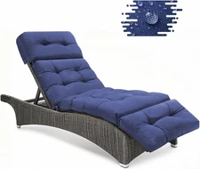 Indoor/Outdoor Chaise Lounge Cushions, Waterproof Thickened Lounge Chair Cushion