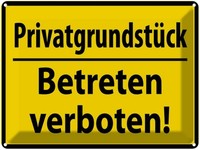 Blechschild 30X40 Cm Privat Betreten Verboten Warnschild Hinweisschild Sicherhei