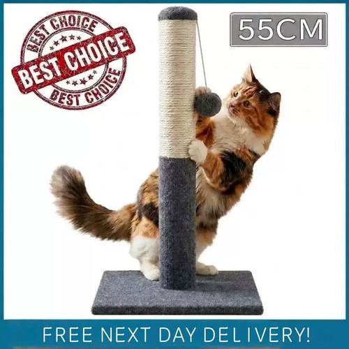 55CM CAT SCRATCH POST SCRATCHING POST TOWER KITTEN CAT POST TREE SCRATCHER