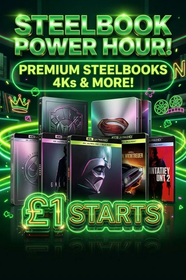 Steelbook Power Hour! | Premium Steelbooks, 4Ks and More! | £1 Starts
