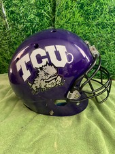 2016 Texas Christian Horned Frogs Football Game Helmet Schutt Purple/White/Black