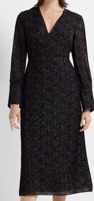 Club Monaco Women's Deep Velvet Burnout Black Dress Size 10 Retail $289 |  eBay