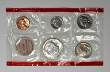 1968 D US Mint Set 1C 5C 10C 25C 50C in Mint Cellophane
