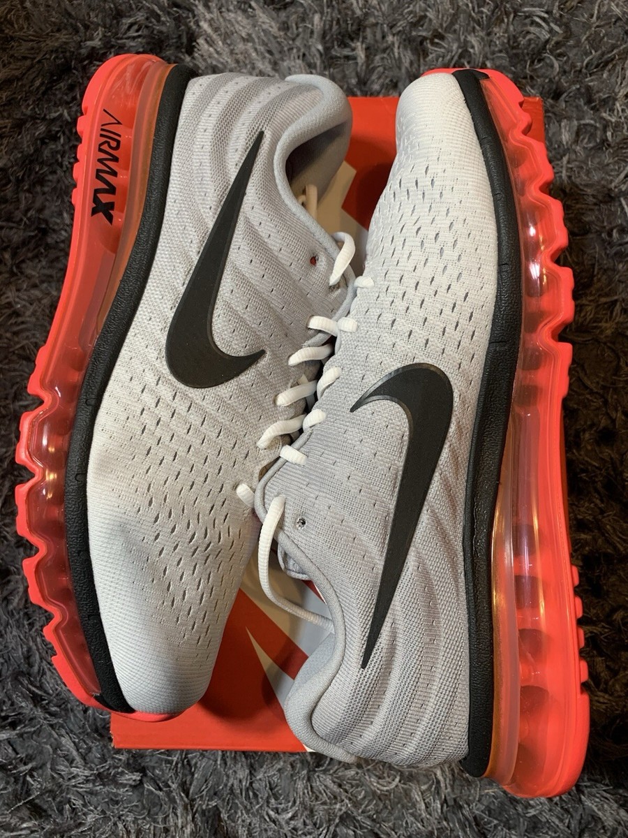 Nike Air Max 2017 Wolf Grey Hot Punch Mens Size 11.5 White Nike Air Max 2017 Wolf Grey Hot Punch Mens Size 11.5 White
