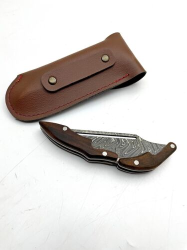 Damaststahl Tragbares Klappmesser mit Scheide Benutzerdefinierte Geschenke - Bild 5 von 10