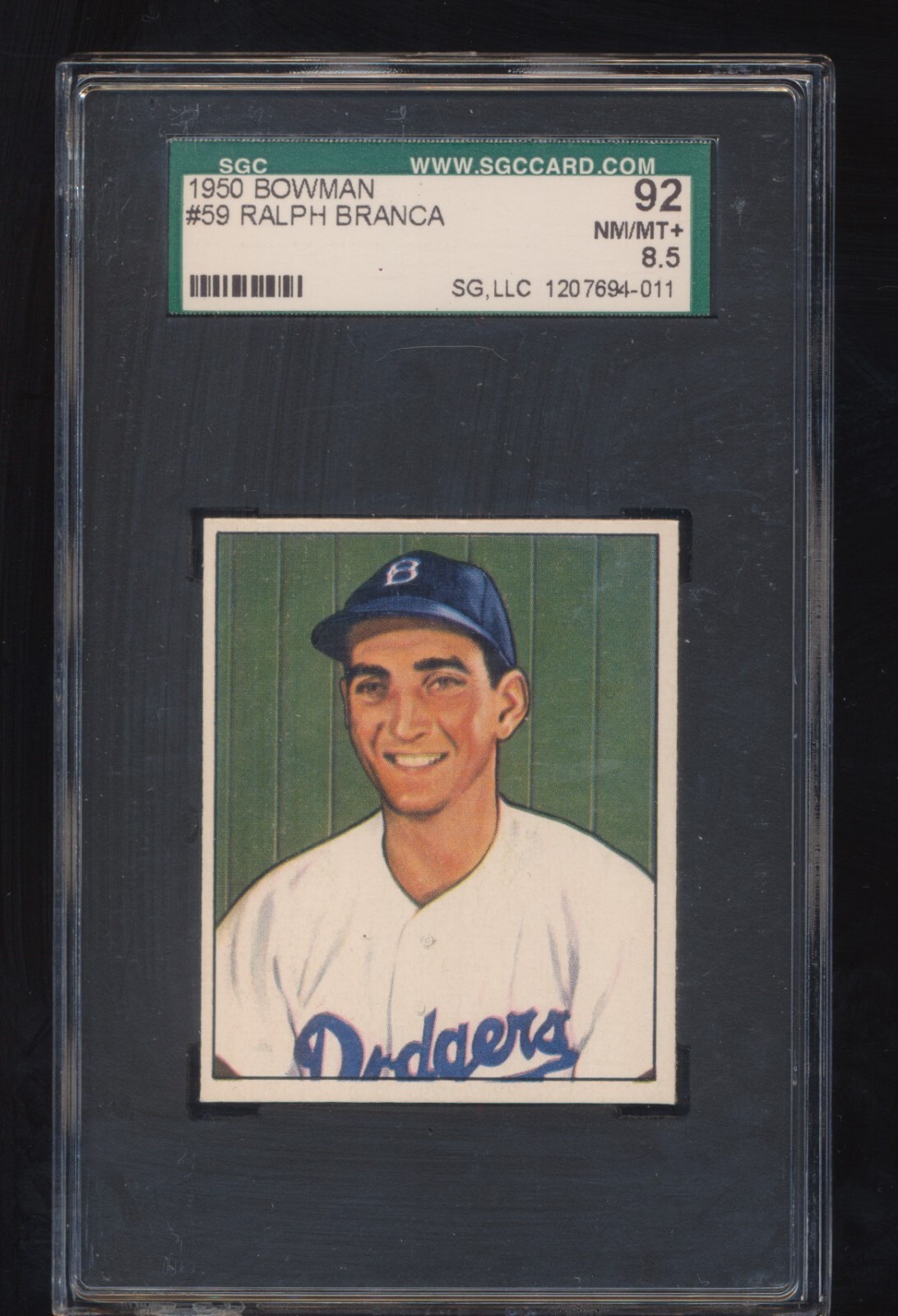 SGC 8.5  1950 Bowman  Ralph Branca  # 59  Dodgers