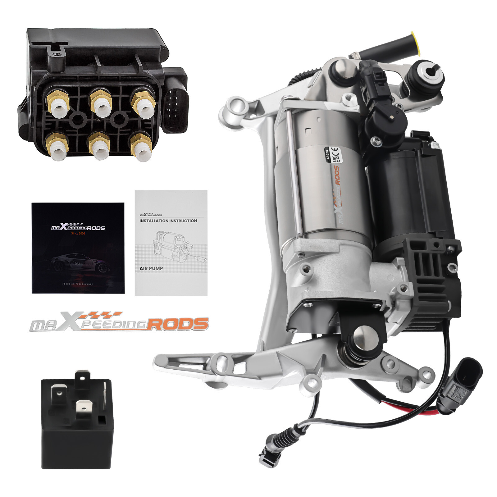 Sospensione pneumatica compressore + supporto + blocco valvole for AUDI Q7 4L 4LB 4L0698007B